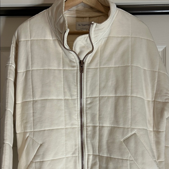 By Together Jackets & Blazers - By Together Cream Quilted Zip-Up Relaxed Fit Jacket Size Small